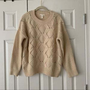 H&M Cream Knit Sweater - Crew Neck